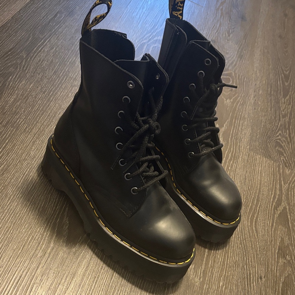 Dr. Martens Black Platform Combat Boots